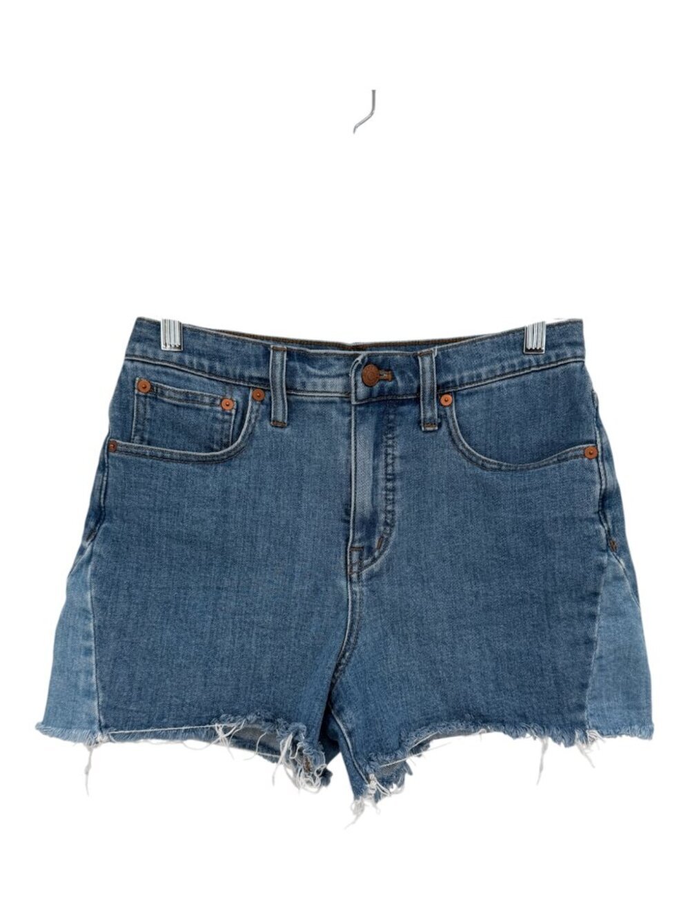 Madewell Encore Women's Size 27 Blue High Rise Raw Hem Denim Jean Shorts Summer